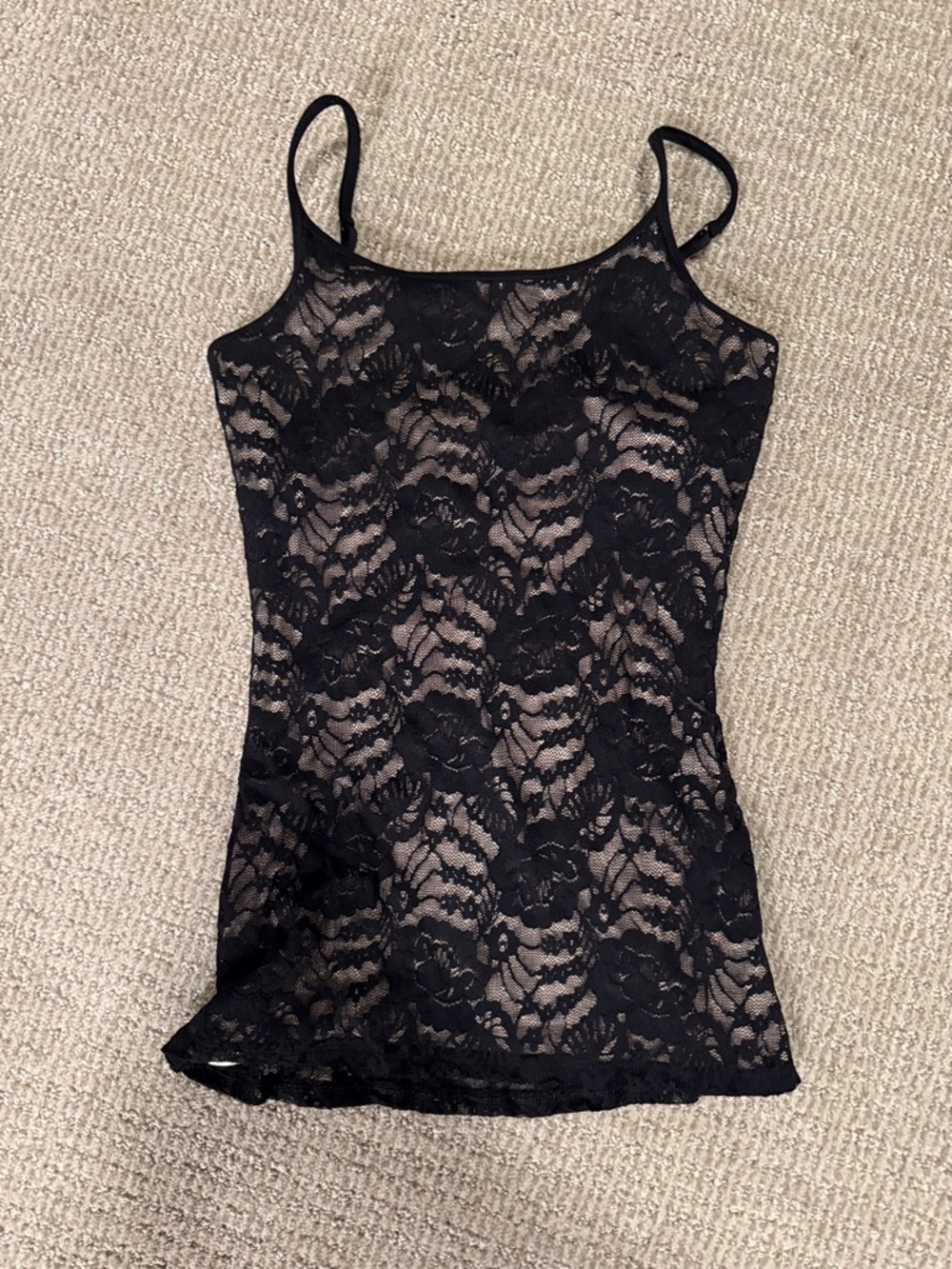 Black Lace Camisole Tank Top
